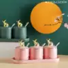 Ceramic seasoning pot Nordic seasoning pot combination set Light luxury kitchen supplies Household salt monosodium glutamate seasoning box