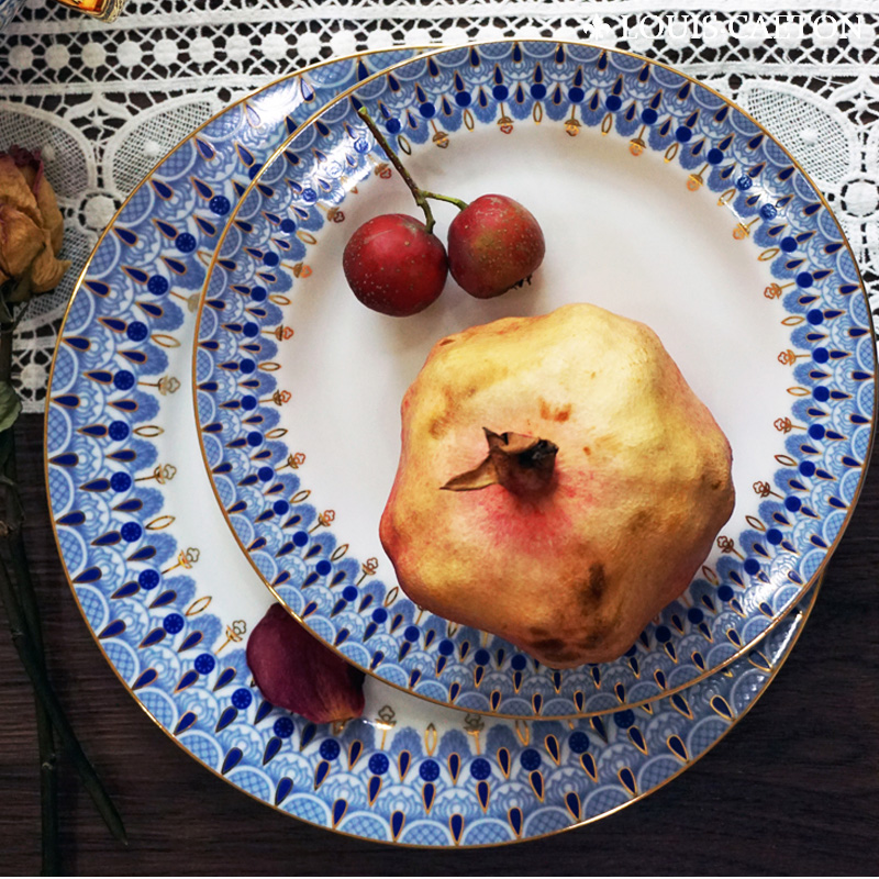 Nordic Western steak plate Household flat plate Simple style Dessert dessert cake double plate