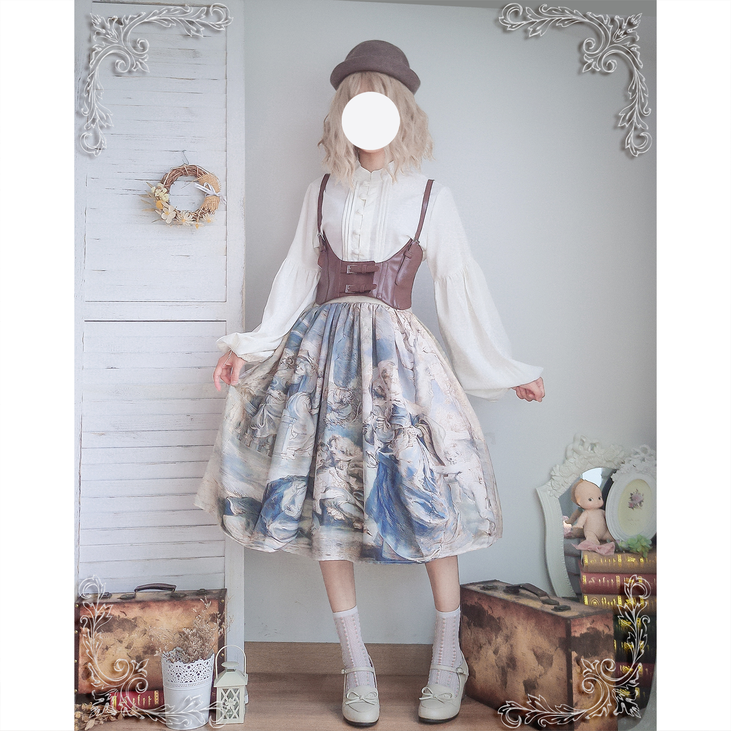 (finished cloth) Oil painting sk Spot spot elegance Lolita half dress free of post special offer 