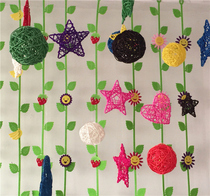 Handmade rattan ball five-pointed star heart kindergarten classroom corridor bar wedding air hanging ornaments