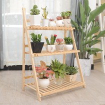 Flower shelves indoor solid wood decorative flowerpots multi-layer balcony floor-standing home fleshy living room rack can be customized