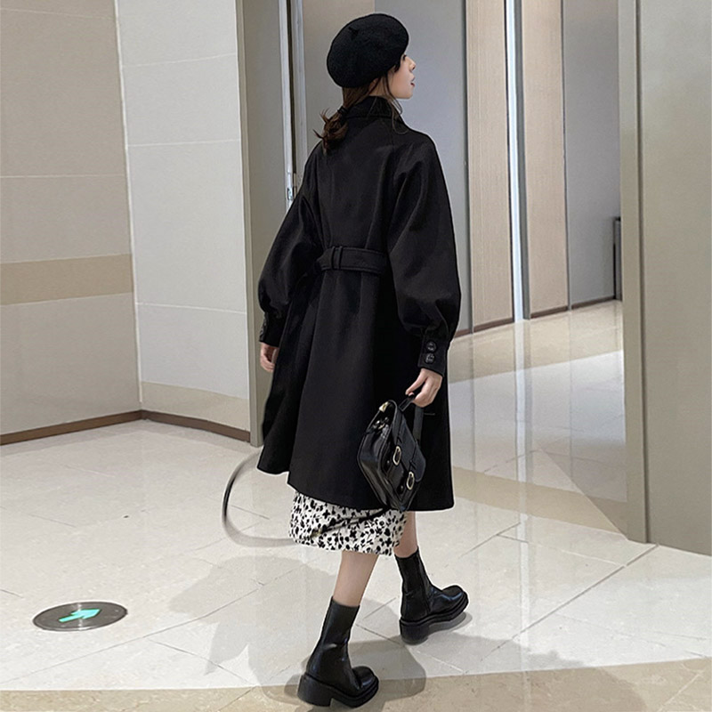 Little sub Black Son Big Coat Woman Cashew 2023 autumn Winter French style Hepburn hair The jacket woman in the middle of the jacket-Taobao