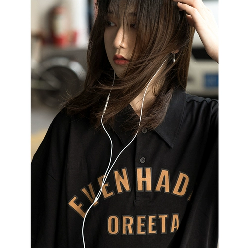 Ретро футболка polo, в американском стиле, большой размер, оверсайз