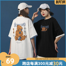 Summer break two short sleeves t-shirt woman 2022 new womens clothing design lovers girlfriends dress with loose half sleeve blouse