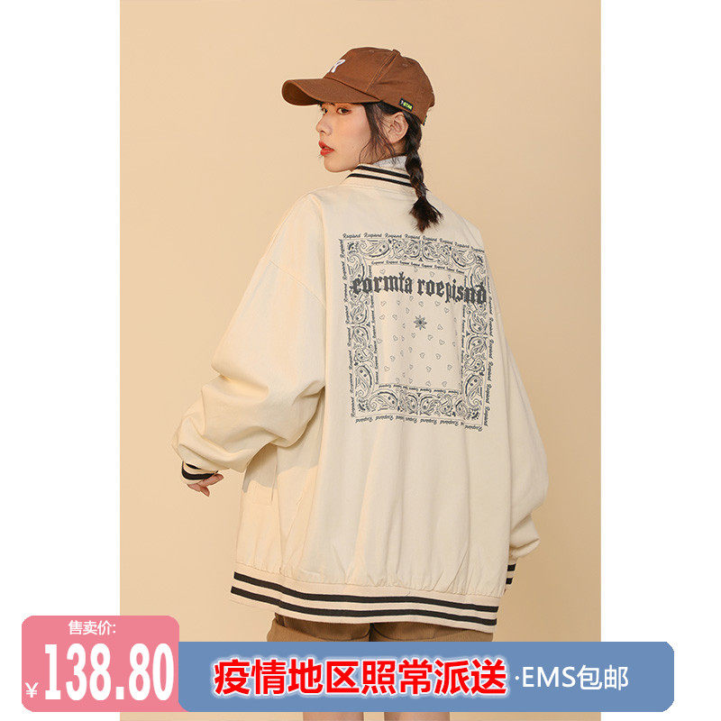 Vintage baseball jacket female ins national tide American retro 2022 new student autumn and winter original jacket