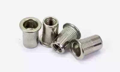 304 stainless steel flat head vertical stripe rivet nut blind hole light body inside and outside half hexagonal closed pull nut M3M12