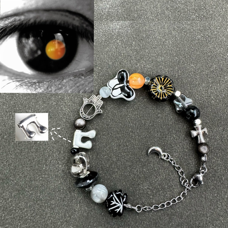 Emotional Cues |   Tao Zhe Original Album Bracelet | Black Willow Pear | Black and White Niche Jewelry Gift Bracelet