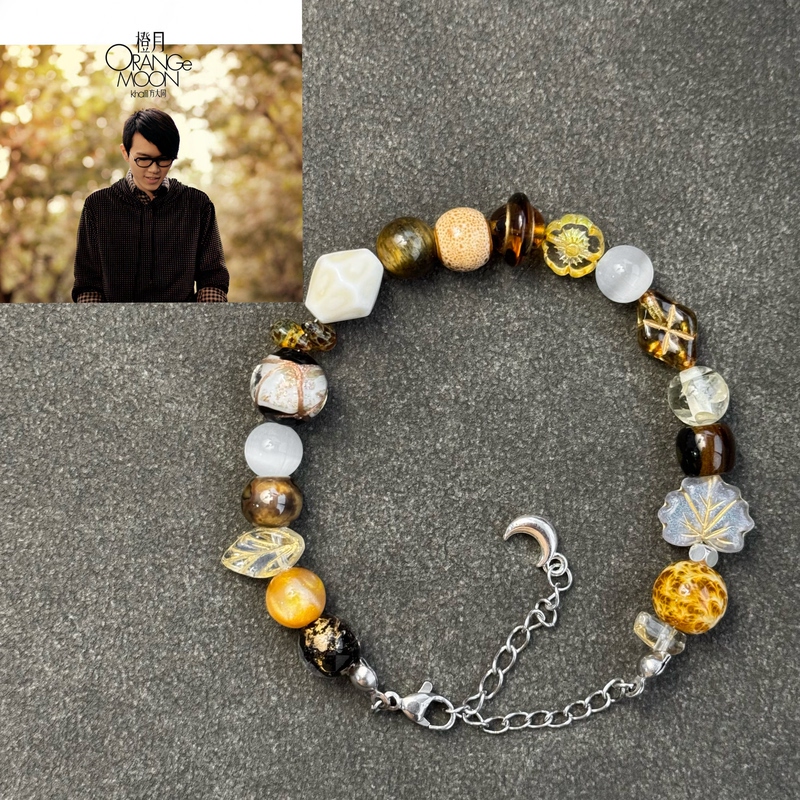 Fang Datong Orange Moon Album Original Impression Bracelet Autumn and Winter Warm Color Series Niche Commemorative Birthday Gift Peripheral Bracelet