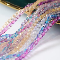 (4mm jujube crystal beads) 5A grade colorful and dazzling rice beads Galeries Lafayette French embroidery beaded baby clothes accessories
