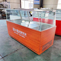 Deli cabinet direct cold freezer double temperature preservation cabinet right angle glass cold dish stewed dish refrigerator display cabinet commercial customization