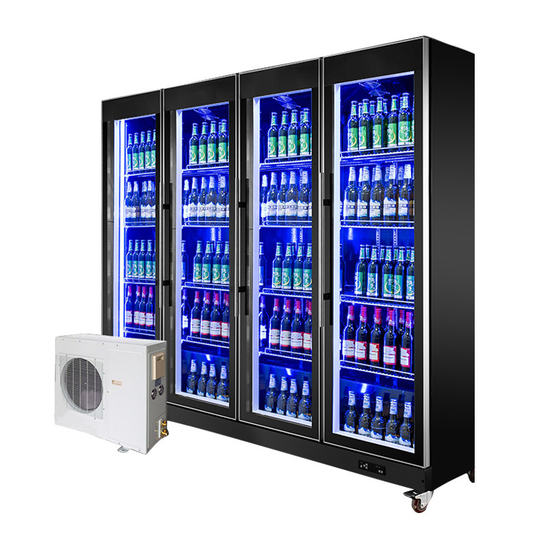 Supermarket beer beverage cabinet air-cooled display cabinet bar freezer large-capacity fresh-keeping refrigerator vertical freezer commercial
