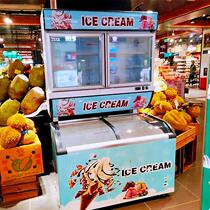 Ice cream vertical durian frozen mother-in-law cabinet glass dual temperature fruit freezer ice cream beverage preservation display cabinet