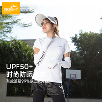 ohsunny quick-drying clothes women short sleeves outdoor sunscreen loose sports breathable round neck fitness running yoga T-shirt