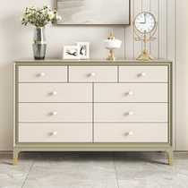 Light luxury modern minimalist nine chest of drawers solid wood drawer storage cabinet living room cabinet locker American bedroom chest of drawers