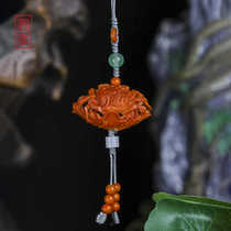 Zhoupai Chunyi Nuclear Workshop Lotus Crab Olive Nuclear Single Lotus Mobile Phone Key Chain Crab Wenwan Hollow Nuclear Carving Handmade