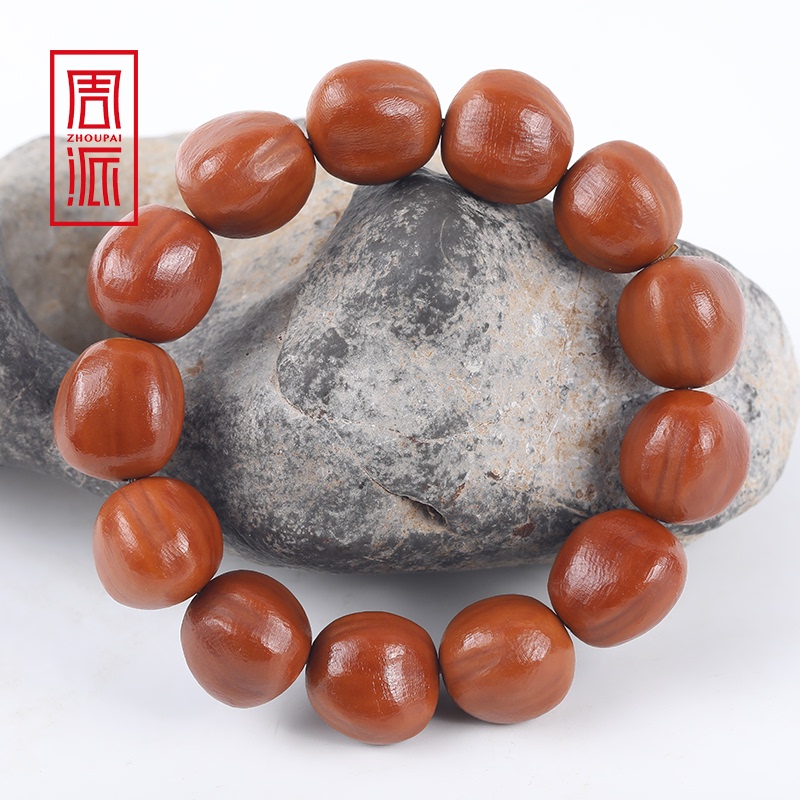 Zhou Pai Zhou Chunyi Studio's Natural Olive Pit Bead Bracelet, Handmade with Pure Olive Pit Seeds, Perfectly Round and Glossy