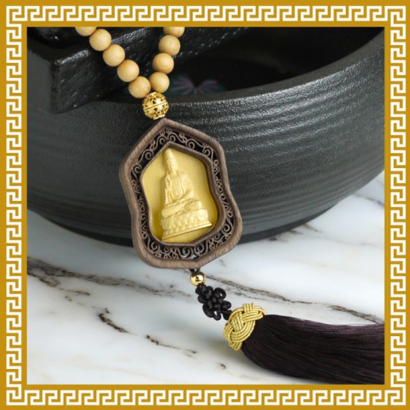 Mai Ling Ling Jiqing Hall Official Internet car ornament pendant yellow Yang peach wood Sand Golden Sand Guanyin