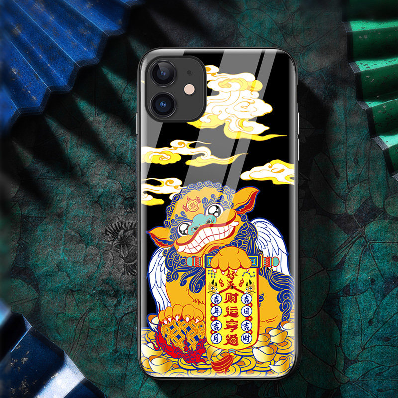 Lingji Life Hall Chinese style Pixiu mobile phone case protective cover glass iPhone12 custom Huawei Xiaomi