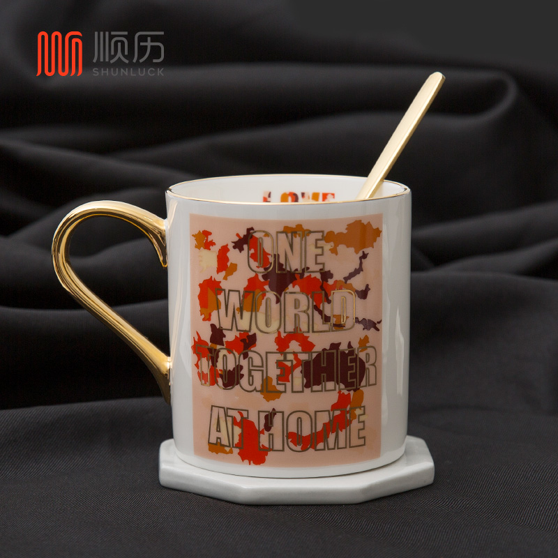Lingji Living Museum Shunli joint name Shunli art Chen Wenhua series epidemic commemorative bone china mug tea