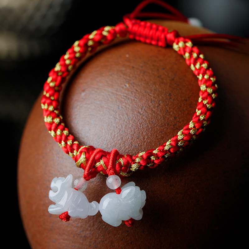 Spirit Mak Lingling official website mascot Xiao Niu Sheep dog Malone Zodiac year of life Tai Sui Red hand rope hanging decoration bracelet