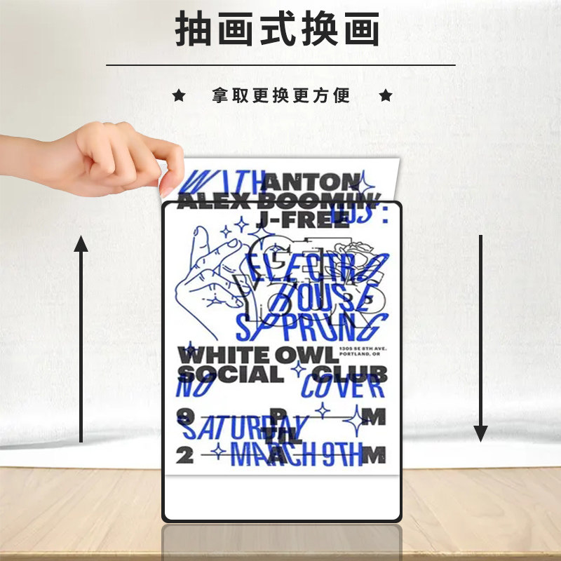 Glass drawing LED light-emitting ultra-thin light box billboard hanging wall elevator poster milk tea shop menu sign