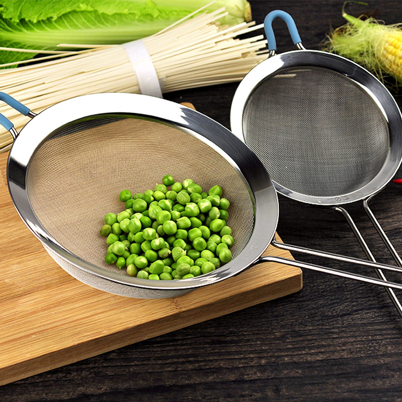 Festive Poetry 304 Stainless Steel Mesh Griddle Baking Tool Silicone Flour Griddle Thickened 30 mesh Mesh Sugar Powder Sieve