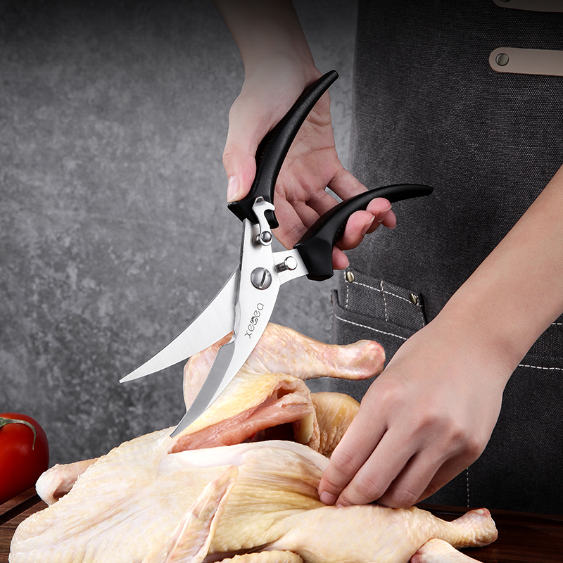 xesea kitchen scissors automatic rebound household multi-function barbecue food scissors special strong chicken bone scissors