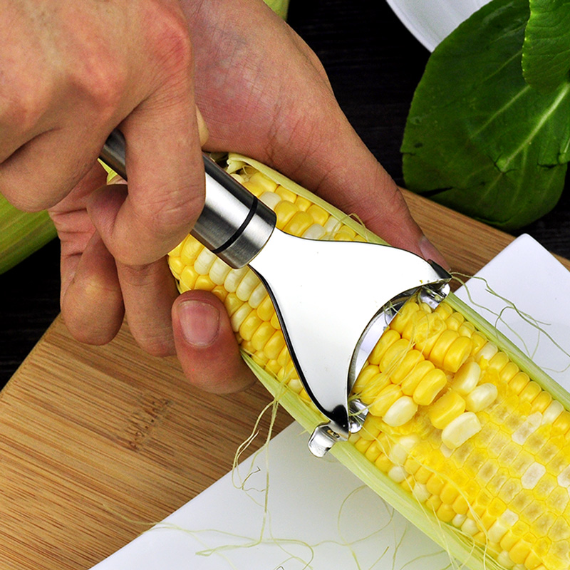 See 304 stainless steel corn - plane Creative kitchen quickly peel - peel cutter corn - granular gadget