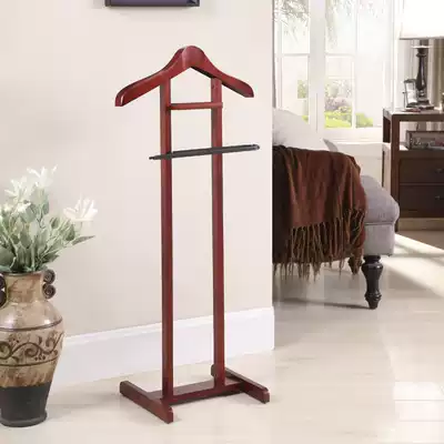 Ruizen home American solid wood coat rack floor bedroom clothes rack creative hanger living room suit rack household