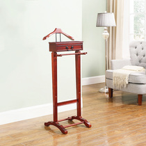  Ruizhen home American floor-to-ceiling coat rack Solid wood simple suit rack living room hanger with jewelry storage box