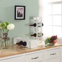  Modern wooden wine rack wine rack display rack Household small wine bottle cabinet lattice storage rack Restaurant wine rack