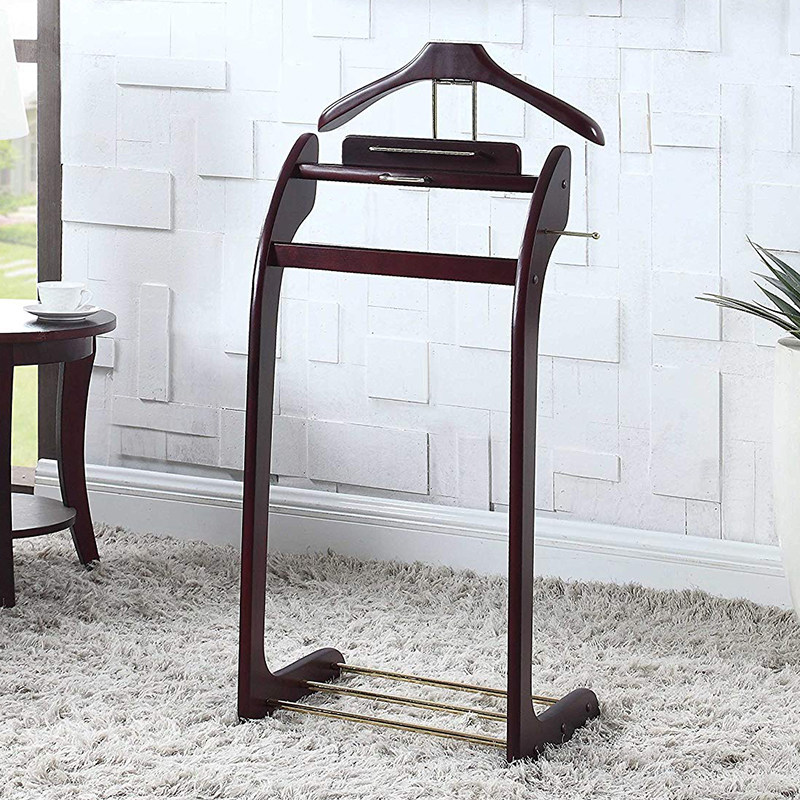 Ruizhen Home American Solid Wood Coat Rack Floor Bedroom Clothes Rack Office Suit Rack Hanger Wooden