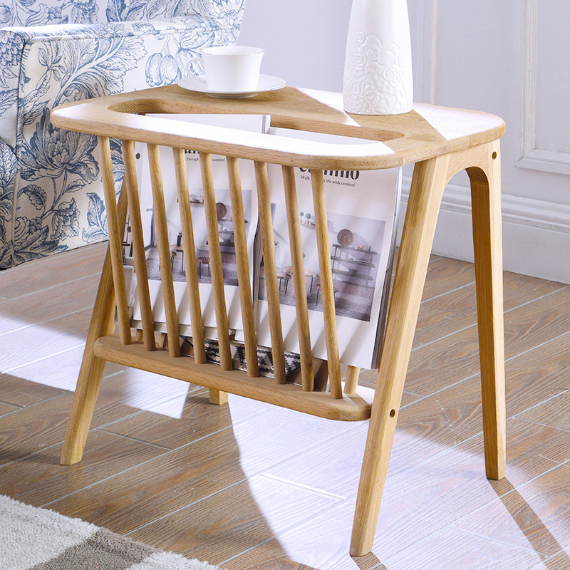 Nordic Living Room Containing Shelf Magazine Rack Solid Wood Balcony Small Coffee Table Water Curu Willow Log Sofa Edge A Few Small Tea Table