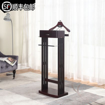  American solid wood coat rack Floor-to-ceiling bedroom clothes rack creative hanger living room suit rack with storage multi-function