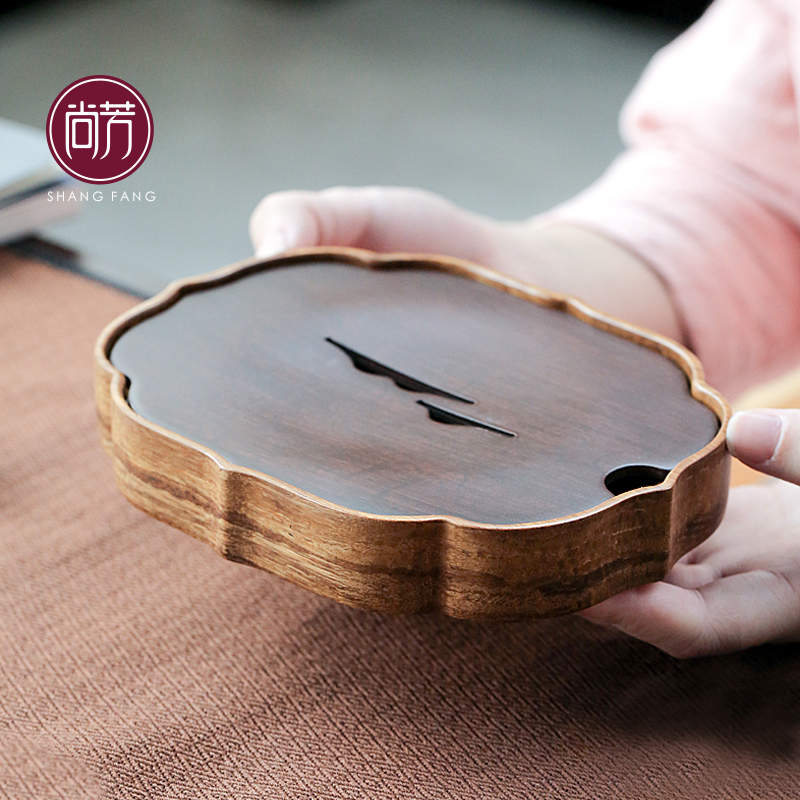 Shangfang Ebony solid wood teapot bearing dry bubble table heat insulation teapot tea ceremony tea mat tea set small tea sea