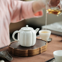 Chamfangfoam Teapot Household Ru White Porcelain Open Sheet Kung-fu Ceramic Teapot Single Pot Tea Tea Set Tea Tea-tea Flushing Teapot