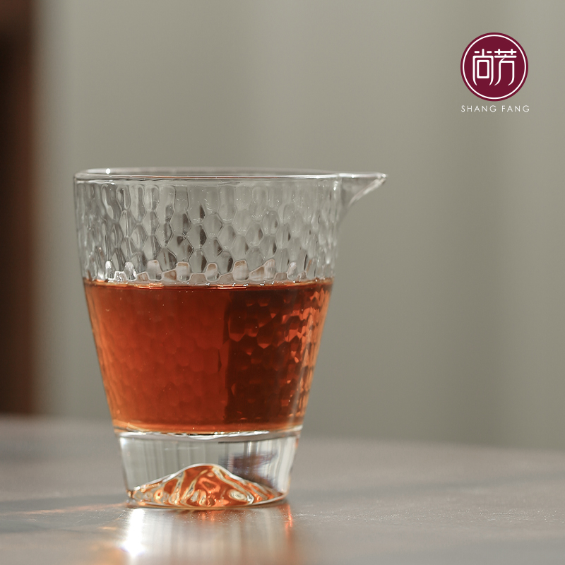 Chamfon Hammer Eye Grain Fair Cup Thickened Glass Sub tea Chickpea Tea Leak Cup tea Set Tea Set Tea Ware Accessories