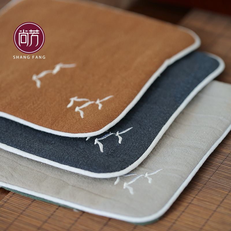 Shangfang tea towel pad absorb water and thick cotton linen Japanese-style high-grade Kung Fu Zen tea towel cloth size