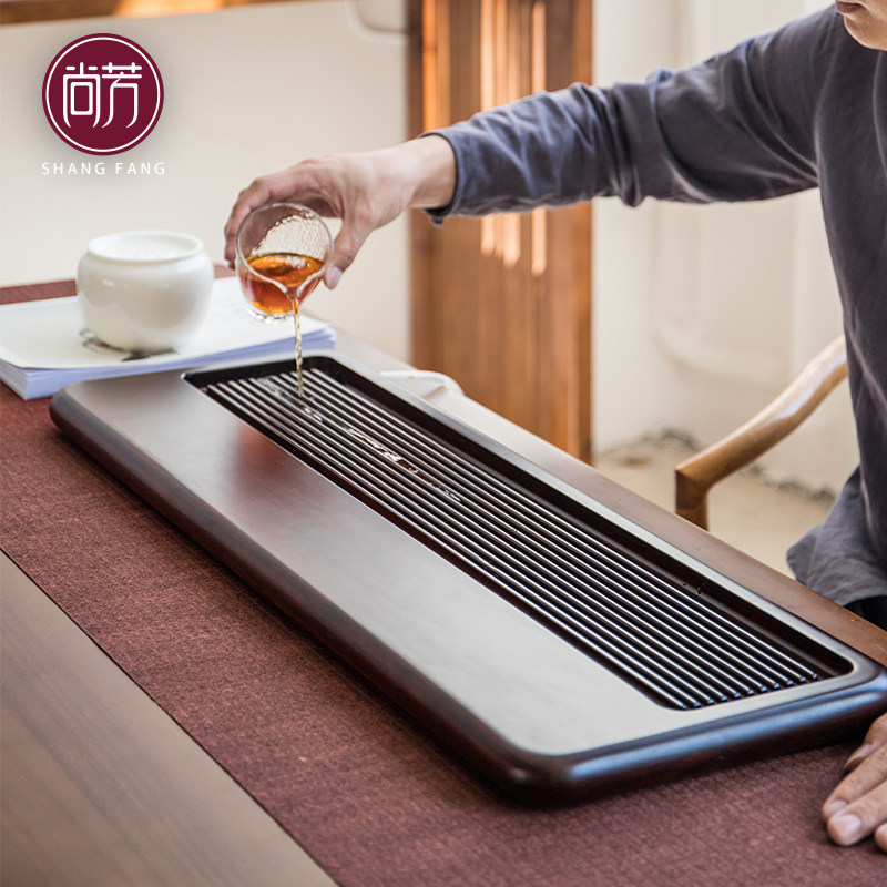 Tea tray Household Japanese drainage Simple modern rectangular tea sea office Bamboo tea table Kung Fu tea tray