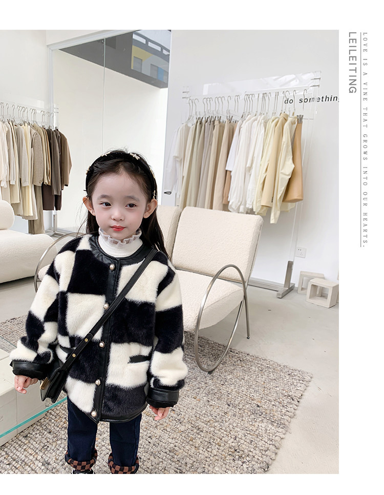 Мех/искусственный мех 冬款加绒皮草亲子装外套 Fall in love with beautiful girls