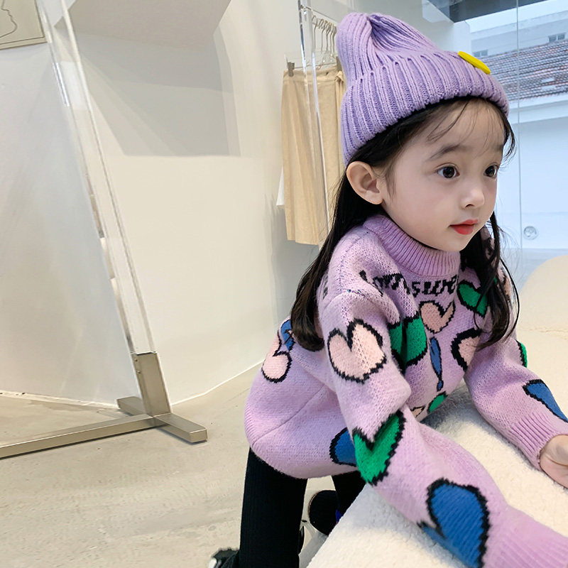 Girls Sweater Winter Thickened 2021 New Children Winter Women Knitted Sweater Health Clothes Baby base shirt Winter