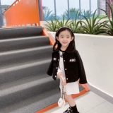 Черная космическая детская весенняя куртка, в западном стиле