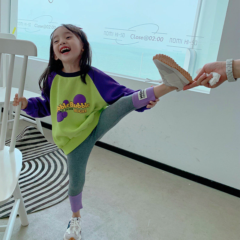 Hong Kong Girl Girl Thick T-Shirt Spring Autumn Thin with baby girl Baby Girl Set Head Long Sleeve Blouse Blouse Baby Spring Dress