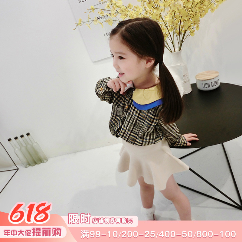 Hong Kong Girl Girl Girl Autumn Dress Long Sleeve Shirt College Little Girl Gtune With Snowspun Shirt Children New Blouses