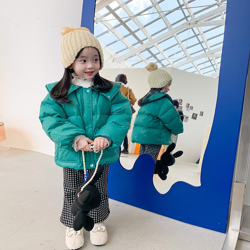 Girls' pants autumn and winter outer wear plus velvet thickening 2021 new warm flared pants one velvet baby children's pants