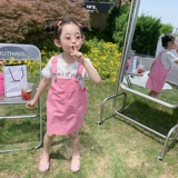 Хлопковая кружевная белая футболка с коротким рукавом для девочек, в корейском стиле, кружевное платье