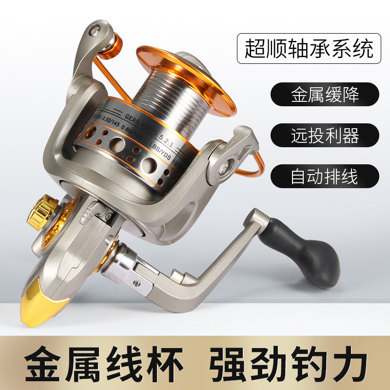 (Fishing line)Jianning full metal head line cup throwing rod wheel Fishing wheel winder Sea rod wheel Fishing line wheel Fishing wheel