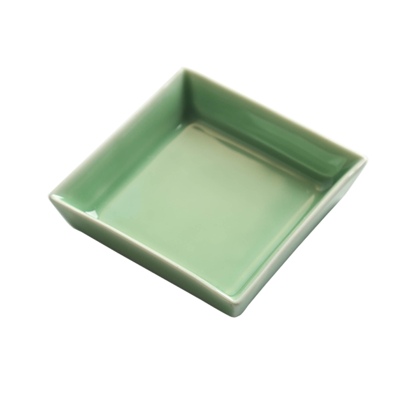 Longquan celadon tableware pure color square vinegar dish dip small dishes with ipads plate bean dish taste dish of Japanese oil plate