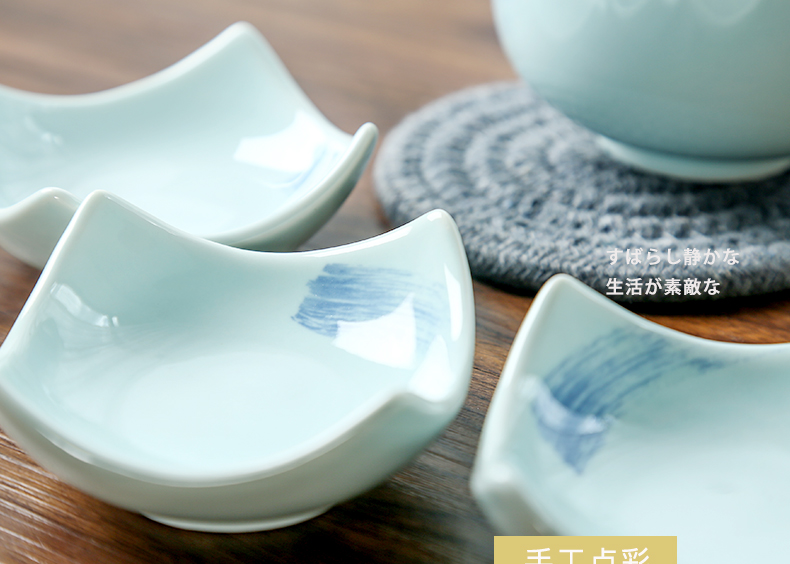 Japanese ceramics trumpet flavour dish home dish of sushi sauce vinegar dip disc contracted stippling small snack dish plate