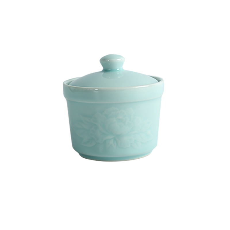 Ceramic soup as cans Chinese tableware longquan celadon soup as cans household crock soup container with cover small pot stew sea cucumber